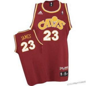 Maillot De Basket Cleveland Cavaliers LeBron James 23 Engrener Retro Rouge